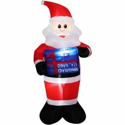 Fraser Hill Farm 7-Ft. Pre-Lit Inflatable Santa Countdown -Christmas store unnamed file 2455