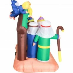 Fraser Hill Farm 5-Ft. Pre-Lit Inflatable Nativity Scene With 3 Wisemen Presenting Gifts -Christmas store unnamed file 2466