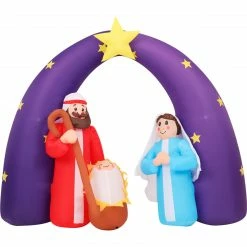 Fraser Hill Farm 7-Ft. Pre-Lit Inflatable Nativity Scene