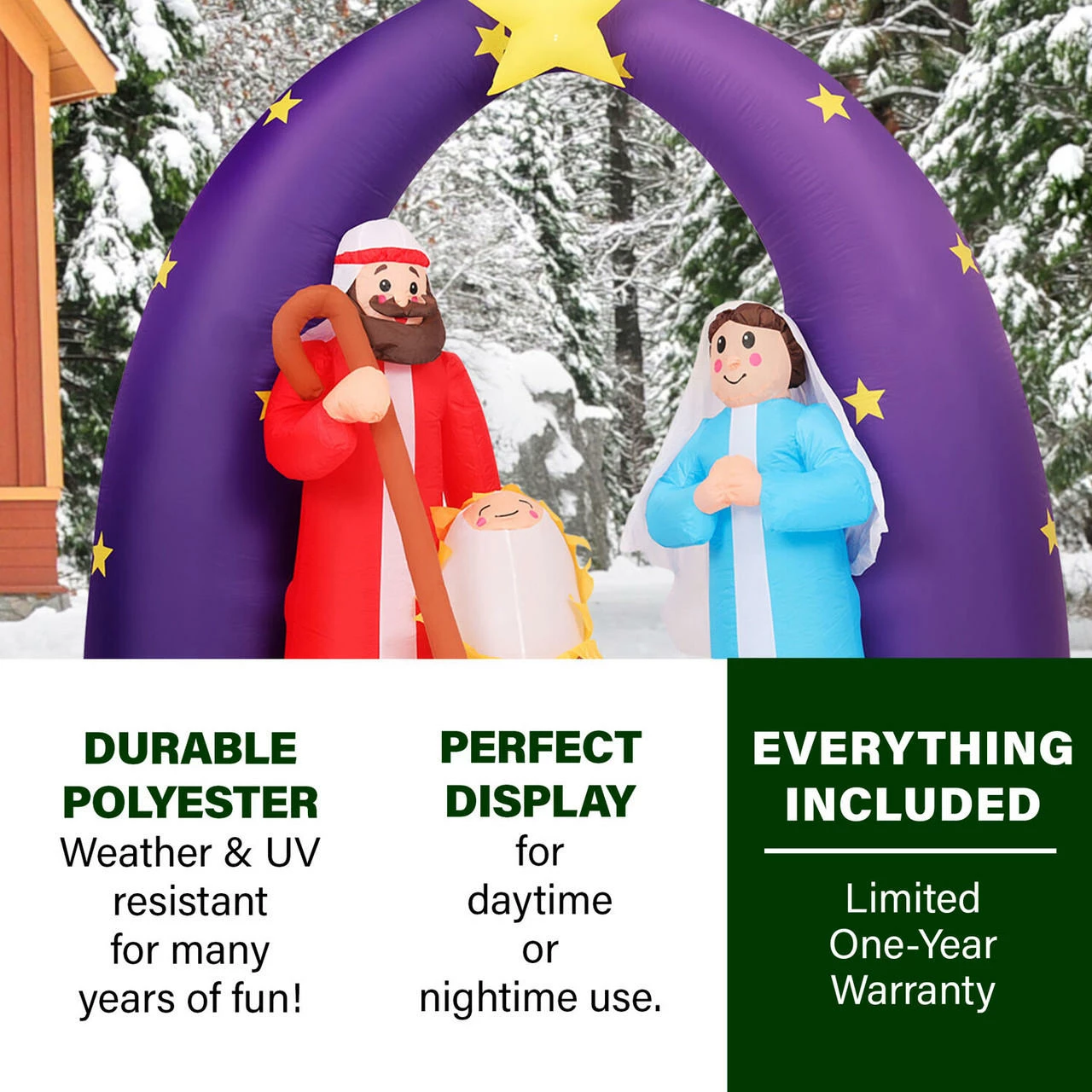 Fraser Hill Farm 7-Ft. Pre-Lit Inflatable Nativity Scene 2 Fraser Hill Farm 7-Ft. Pre-Lit Inflatable Nativity Scene - Image 2