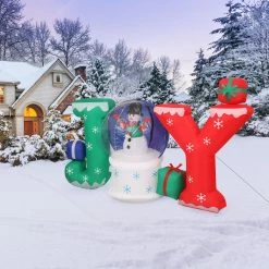 Fraser Hill Farm 4.5-Ft. Tall Pre-Lit Inflatable JOY Snowglobe -Christmas store unnamed file 2489