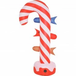 Fraser Hill Farm 6-Ft. Pre-Lit Inflatable Candy Cane Direction Sign -Christmas store unnamed file 2519