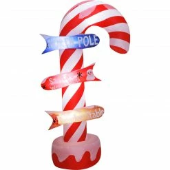 Fraser Hill Farm 6-Ft. Pre-Lit Inflatable Candy Cane Direction Sign -Christmas store unnamed file 2520