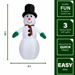 Fraser Hill Farm 10-Ft. Pre-Lit Inflatable Snowman -Christmas store unnamed file 2548