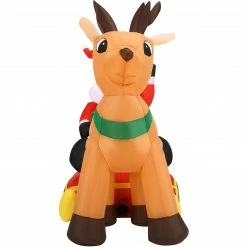 Fraser Hill Farm 4-Ft. Tall Pre-Lit Inflatable Santa In Sleigh -Christmas store unnamed file 2576