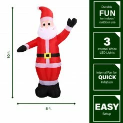 Fraser Hill Farm 10-Ft. Pre-Lit Inflatable Santa -Christmas store unnamed file 2582