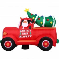 Fraser Hill Farm 6-Ft. Tall Pre-Lit Inflatable Christmas Pickup Truck
