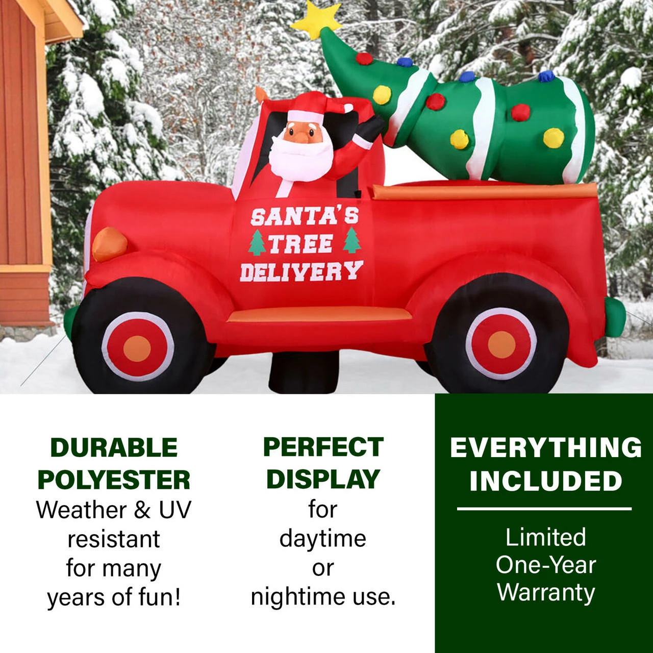 Fraser Hill Farm 6-Ft. Tall Pre-Lit Inflatable Christmas Pickup Truck 2 Fraser Hill Farm 6-Ft. Tall Pre-Lit Inflatable Christmas Pickup Truck - Image 2