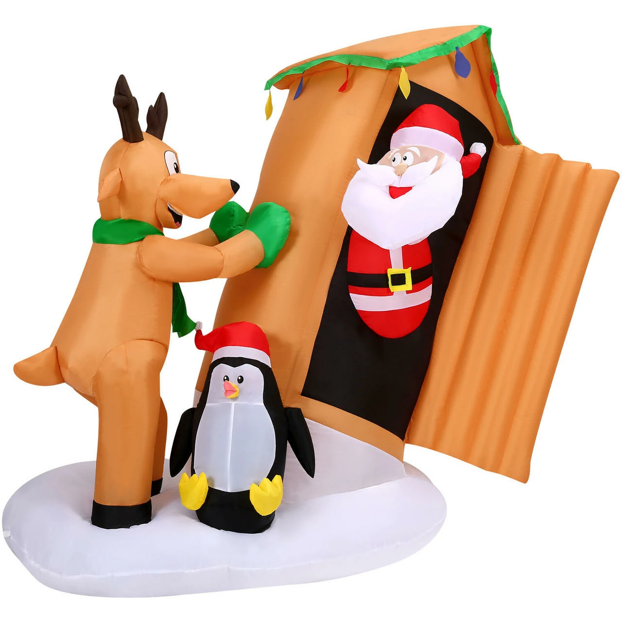 Fraser Hill Farm 4-Ft. Tall Pre-Lit Inflatable Santa In Outhouse 1 Fraser Hill Farm 4-Ft. Tall Pre-Lit Inflatable Santa In Outhouse