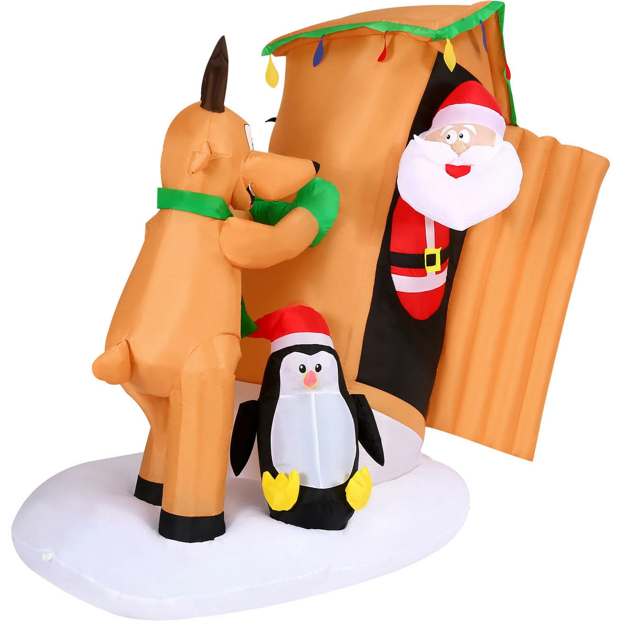 Fraser Hill Farm 4-Ft. Tall Pre-Lit Inflatable Santa In Outhouse 7 Fraser Hill Farm 4-Ft. Tall Pre-Lit Inflatable Santa In Outhouse - Image 7