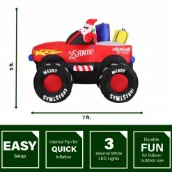 Fraser Hill Farm 7-Ft. Wide Pre-Lit Inflatable Santa In Monster Truck 12 Fraser Hill Farm 7-Ft. Wide Pre-Lit Inflatable Santa In Monster Truck -Christmas store unnamed file 2628