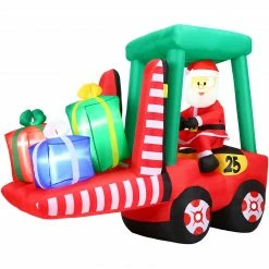 Fraser Hill Farm 6-Ft. Pre-Lit Inflatable Santa In Fork Lift, -Christmas store unnamed file 2642