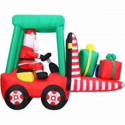 Fraser Hill Farm 6-Ft. Pre-Lit Inflatable Santa In Fork Lift, -Christmas store unnamed file 2643
