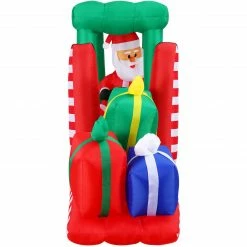 Fraser Hill Farm 6-Ft. Pre-Lit Inflatable Santa In Fork Lift, -Christmas store unnamed file 2645