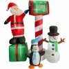 Fraser Hill Farm 6-Ft. Welcome Mailbox W/ Santa, Snowman, Penguin, Inflatable W/ Lights, Storage Bag