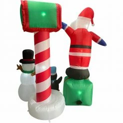 Fraser Hill Farm 6-Ft. Welcome Mailbox W/ Santa, Snowman, Penguin, Inflatable W/ Lights, Storage Bag -Christmas store unnamed file 2661