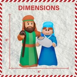 Fraser Hill Farm 6-Ft. Pre-Lit Holy Family Jesus, Mary, And Joseph Inflatable W/ Lights, Storage Bag -Christmas store unnamed file 2689
