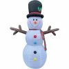 Fraser Hill Farm 8-Ft Snowman W/ Snowflake Print, RGB Lights, Storage Bag, Outdoor Inflatable