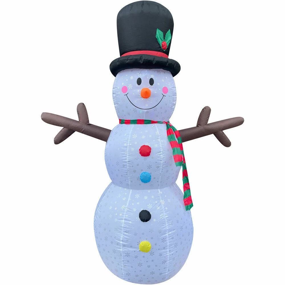 Fraser Hill Farm 8-Ft Snowman W/ Snowflake Print, RGB Lights, Storage Bag, Outdoor Inflatable 1 Fraser Hill Farm 8-Ft Snowman W/ Snowflake Print, RGB Lights, Storage Bag, Outdoor Inflatable