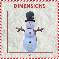 Fraser Hill Farm 8-Ft Snowman W/ Snowflake Print, RGB Lights, Storage Bag, Outdoor Inflatable 11 Fraser Hill Farm 8-Ft Snowman W/ Snowflake Print, RGB Lights, Storage Bag, Outdoor Inflatable -Christmas store unnamed file 2699