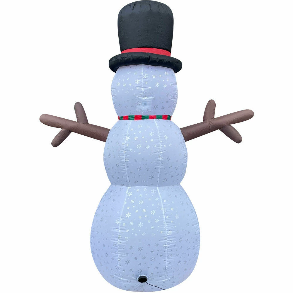 Fraser Hill Farm 8-Ft Snowman W/ Snowflake Print, RGB Lights, Storage Bag, Outdoor Inflatable 6 Fraser Hill Farm 8-Ft Snowman W/ Snowflake Print, RGB Lights, Storage Bag, Outdoor Inflatable - Image 6