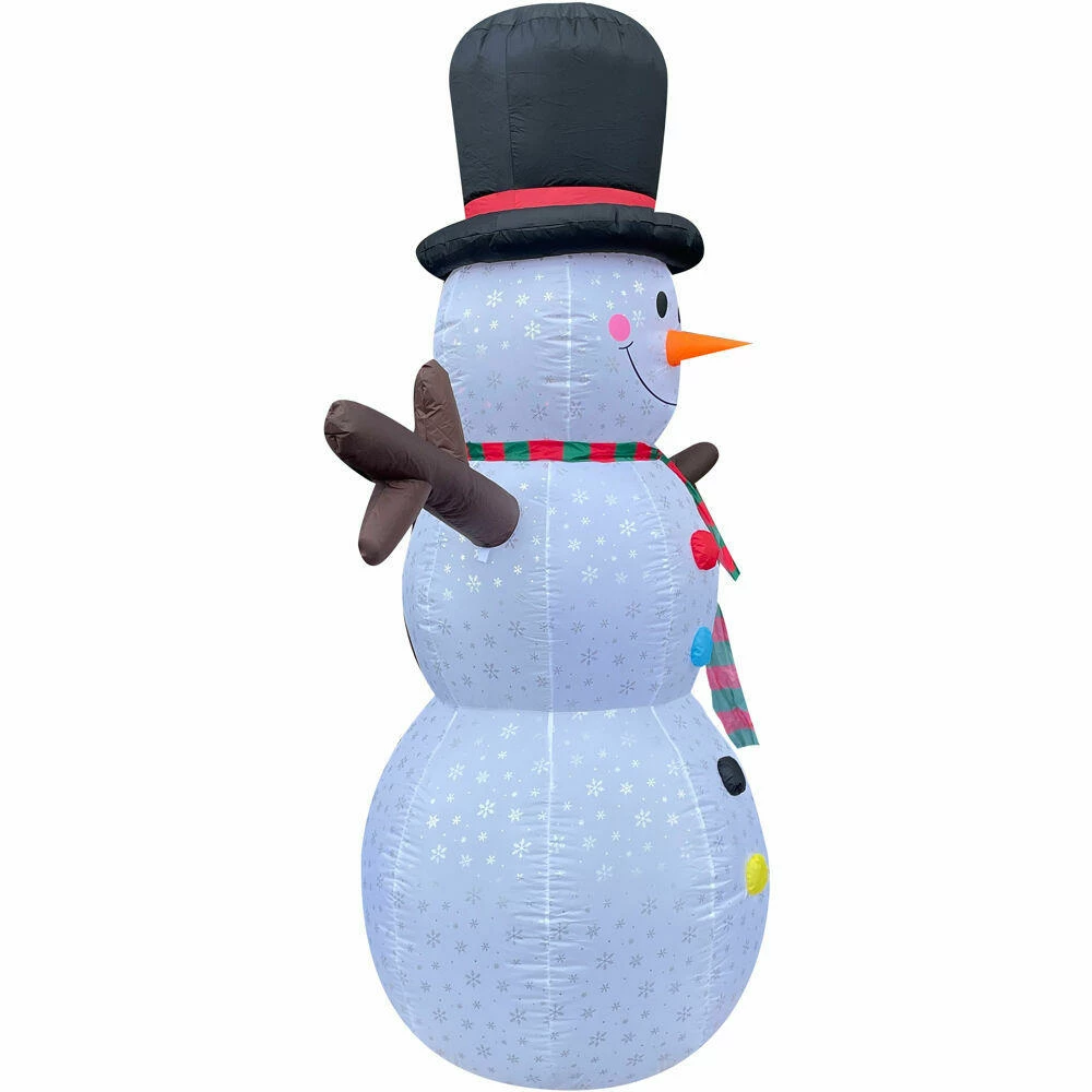 Fraser Hill Farm 8-Ft Snowman W/ Snowflake Print, RGB Lights, Storage Bag, Outdoor Inflatable 7 Fraser Hill Farm 8-Ft Snowman W/ Snowflake Print, RGB Lights, Storage Bag, Outdoor Inflatable - Image 7