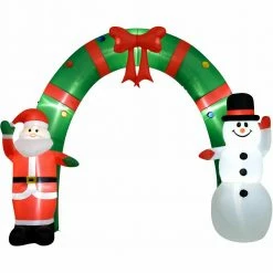 Fraser Hill Farm 8-Ft. Walkway Arch W/ Santa Claus, Snowman, Inflatable W/ Lights, Storage Bag -Christmas store unnamed file 2708