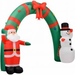 Fraser Hill Farm 8-Ft. Walkway Arch W/ Santa Claus, Snowman, Inflatable W/ Lights, Storage Bag -Christmas store unnamed file 2709