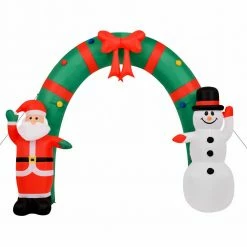 Fraser Hill Farm 8-Ft. Walkway Arch W/ Santa Claus, Snowman, Inflatable W/ Lights, Storage Bag -Christmas store unnamed file 2714