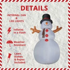 Fraser Hill Farm 20-Ft. Tall Jolly Snowman, Inflatable W/ RGB Lights And Storage Bag -Christmas store unnamed file 2731
