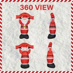 Fraser Hill Farm 10-Ft. Tall Santa Holding HO HO HO Sign, Inflatable W/ Lights, Storage Bag -Christmas store unnamed file 2746