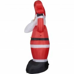 Fraser Hill Farm 10-Ft. Tall Santa Holding HO HO HO Sign, Inflatable W/ Lights, Storage Bag -Christmas store unnamed file 2751
