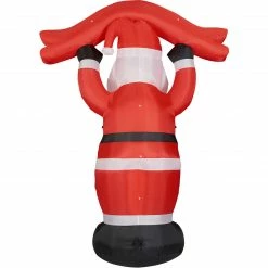 Fraser Hill Farm 10-Ft. Tall Santa Holding HO HO HO Sign, Inflatable W/ Lights, Storage Bag -Christmas store unnamed file 2752