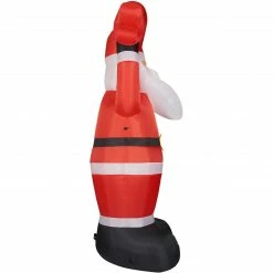 Fraser Hill Farm 10-Ft. Tall Santa Holding HO HO HO Sign, Inflatable W/ Lights, Storage Bag -Christmas store unnamed file 2753
