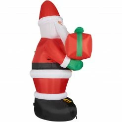 Fraser Hill Farm 10-Ft. Tall Santa Claus Holding A Gift, Inflatable W/ Lights, Storage Bag -Christmas store unnamed file 2767