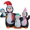 Fraser Hill Farm 10-Ft. Tall Penguin Family, Blow Up Inflatable W/ Lights And Storage Bag
