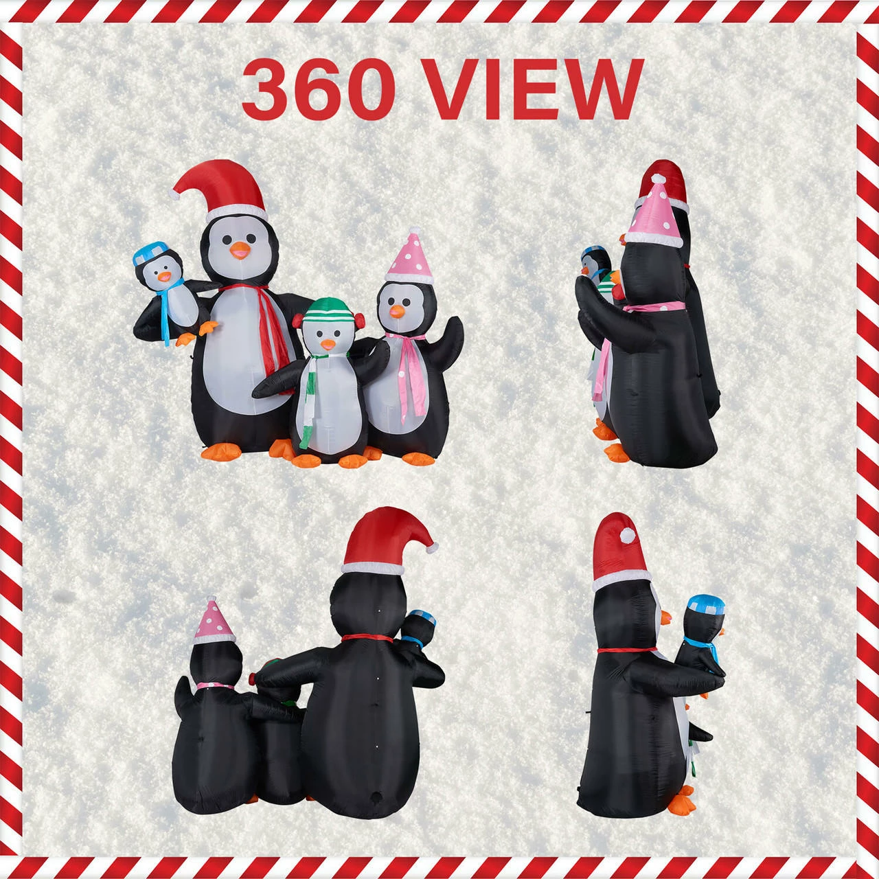 Fraser Hill Farm 10-Ft. Tall Penguin Family, Blow Up Inflatable W/ Lights And Storage Bag 5 Fraser Hill Farm 10-Ft. Tall Penguin Family, Blow Up Inflatable W/ Lights And Storage Bag - Image 5