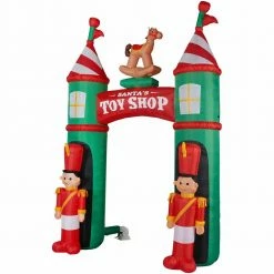 Fraser Hill Farm 10-Ft. Santa's Toy Shop Archway W/ Toy Soldiers, Rocking Horse, Inflatable W/ Lights, Storage Bag -Christmas store unnamed file 2813