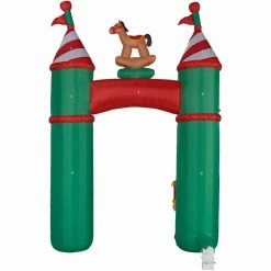 Fraser Hill Farm 10-Ft. Santa's Toy Shop Archway W/ Toy Soldiers, Rocking Horse, Inflatable W/ Lights, Storage Bag -Christmas store unnamed file 2815