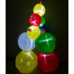 Fraser Hill Farm 8-Ft. Tall Inflatable Stack Of 9 Ornament Balls With LED Lights, Holiday Winter Blow-Up -Christmas store unnamed file 2820