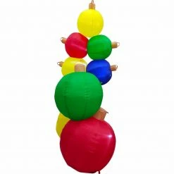 Fraser Hill Farm 8-Ft. Tall Inflatable Stack Of 9 Ornament Balls With LED Lights, Holiday Winter Blow-Up -Christmas store unnamed file 2821