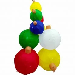 Fraser Hill Farm 8-Ft. Tall Inflatable Stack Of 9 Ornament Balls With LED Lights, Holiday Winter Blow-Up -Christmas store unnamed file 2822