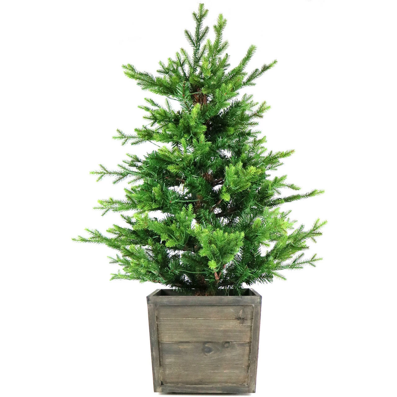 Fraser Hill Farm Royal Pine Artificial Potted Tree W/ Battery-Operated LED Lights, 4 Ft. 1 Fraser Hill Farm Royal Pine Artificial Potted Tree W/ Battery-Operated LED Lights, 4 Ft.