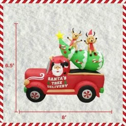 Fraser Hill Farm 8-Ft. Long Inflatable Christmas Tree In Pick-up Truck W/ LED Lights, Blow-Up -Christmas store unnamed file 2835