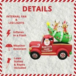 Fraser Hill Farm 8-Ft. Long Inflatable Christmas Tree In Pick-up Truck W/ LED Lights, Blow-Up -Christmas store unnamed file 2836