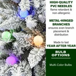 Fraser Hill Farm Slim White Tail Pine Snow-Flocked Christmas Tree With Colorful G40 Bulbs -Christmas store unnamed file 2873