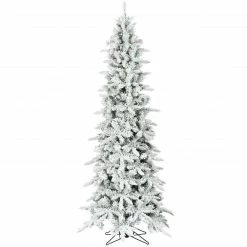 Fraser Hill Farm Slim Mountain Pine Flocked Christmas Tree Various Lighting And Size Options