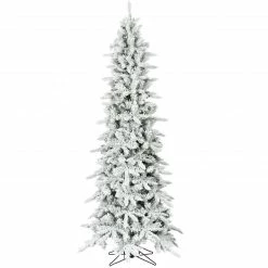 Fraser Hill Farm Slim Mountain Pine Flocked Christmas Tree Various Lighting And Size Options -Christmas store unnamed file 2884