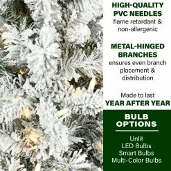 Fraser Hill Farm Slim Mountain Pine Flocked Christmas Tree Various Lighting And Size Options -Christmas store unnamed file 2886