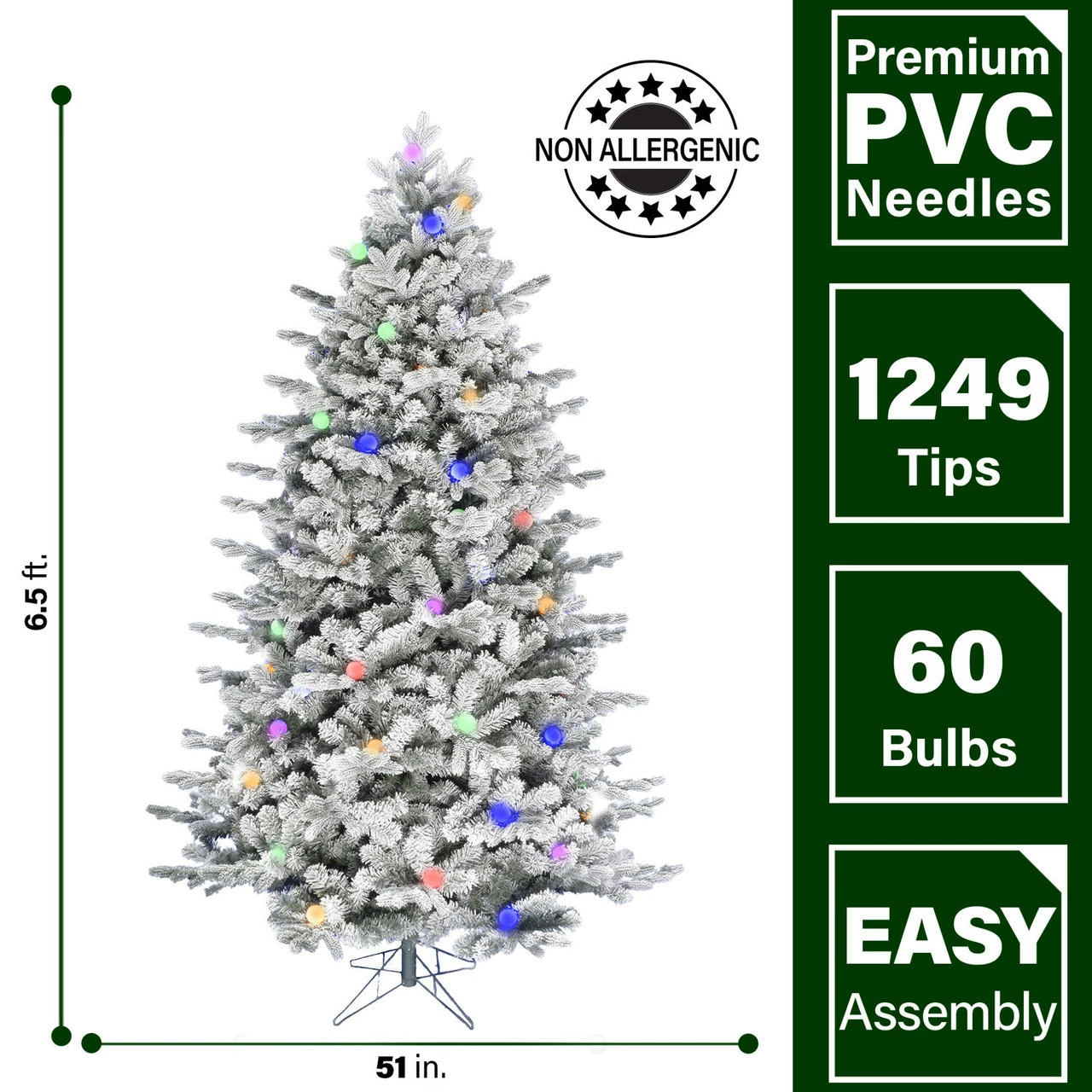 Fraser Hill Farm White Tail Pine Snow Flocked Christmas Tree Various Lighting & Size Options 2 Fraser Hill Farm White Tail Pine Snow Flocked Christmas Tree Various Lighting & Size Options - Image 2